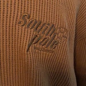 South Pole Men’s Ribbed Pullover Large Brown NWT